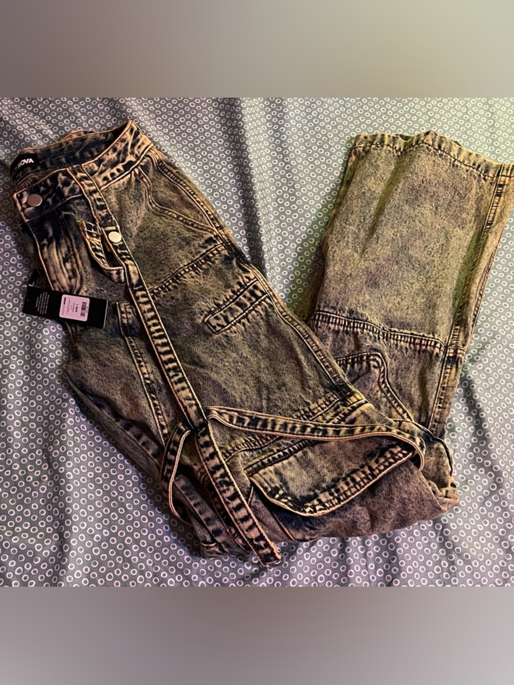 Marlee Strappy Acid Wash Straight
Leg Jeans - Vintage Wash